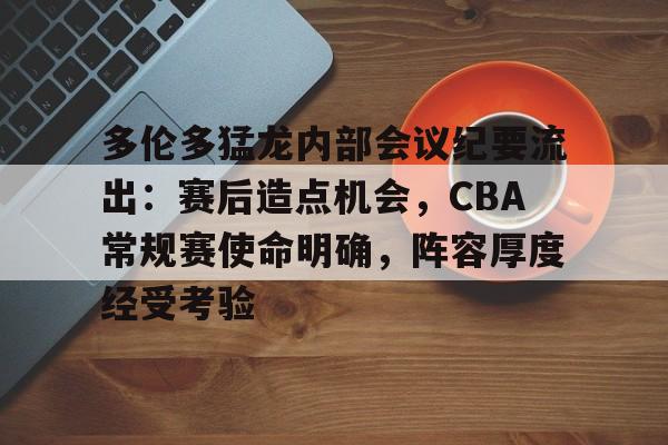 kaiyun-包含多伦多猛龙内部会议纪要流出:赛后造点机会,CBA常规赛使命明确,阵容厚度经受考验的词条